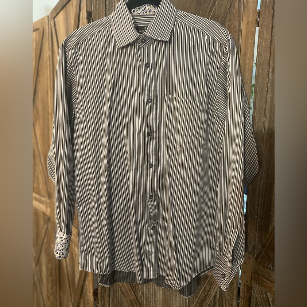 NEW BUSATCHI James Double Dot PrintOoohCotton Shirt